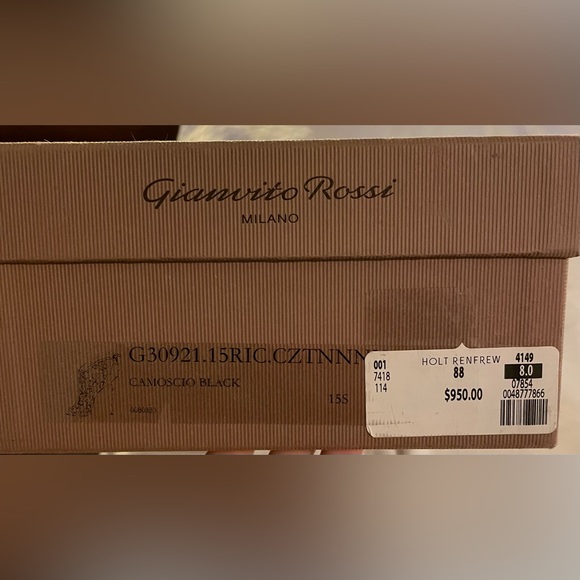 GIANVITO Rossi Suede Trim Black Lace Peep Toe Pumps - Picture 12 of 13